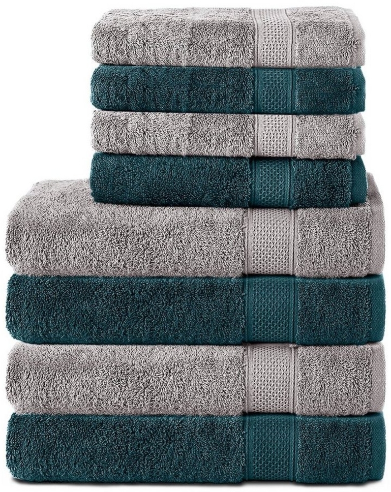 Komfortec Handtuch Set 100% Baumwolle, 4 Badetücher 70x140 und 4 Handtücher 50x100 cm, Frottee (Packung, 8-St), Badehandtuch & XXL Saunatuch, Weich, Towel, Groß Bild 1