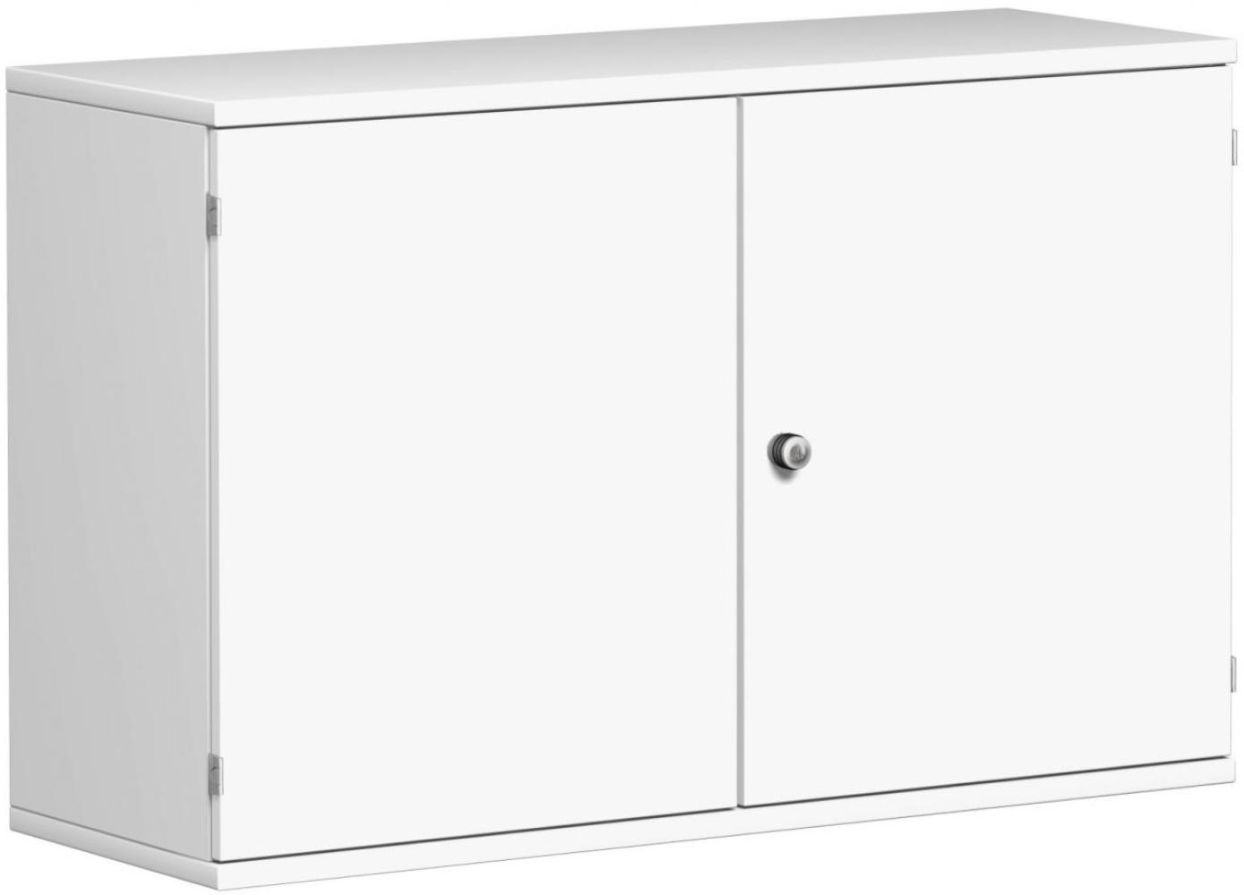 Flügeltürenschrank, 120x42x77cm, Weiß Bild 1