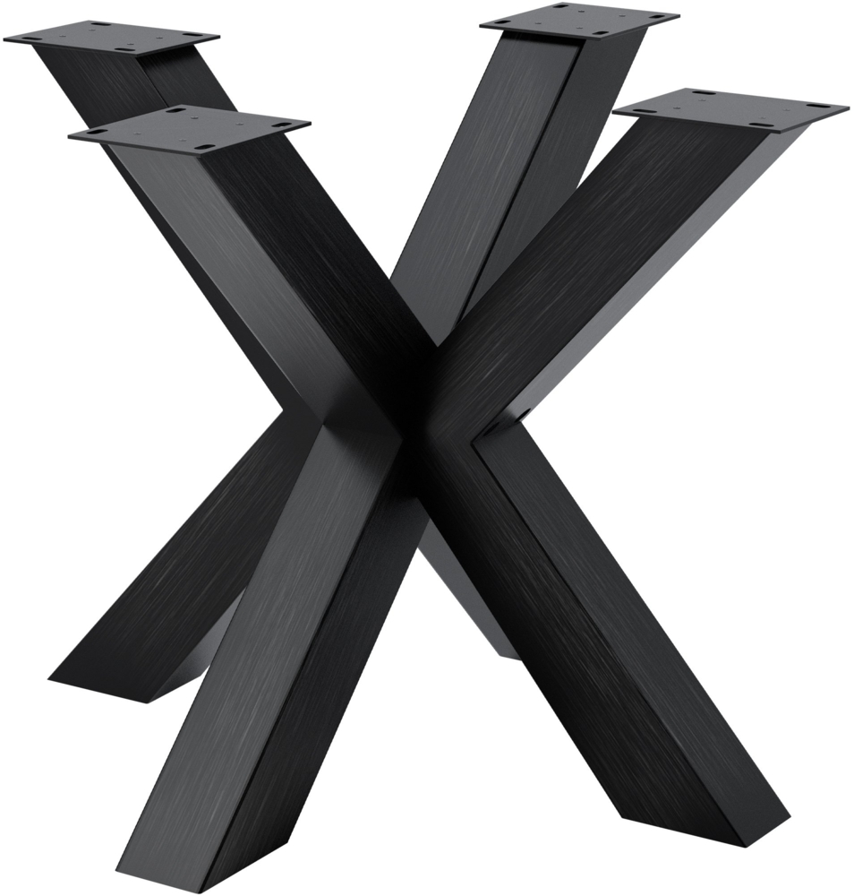 CLP Tischbeine Harlan pulverbeschichtetes Metall bis 300 kg belastbar,85x85x71 cm industrial schwarz Bild 1