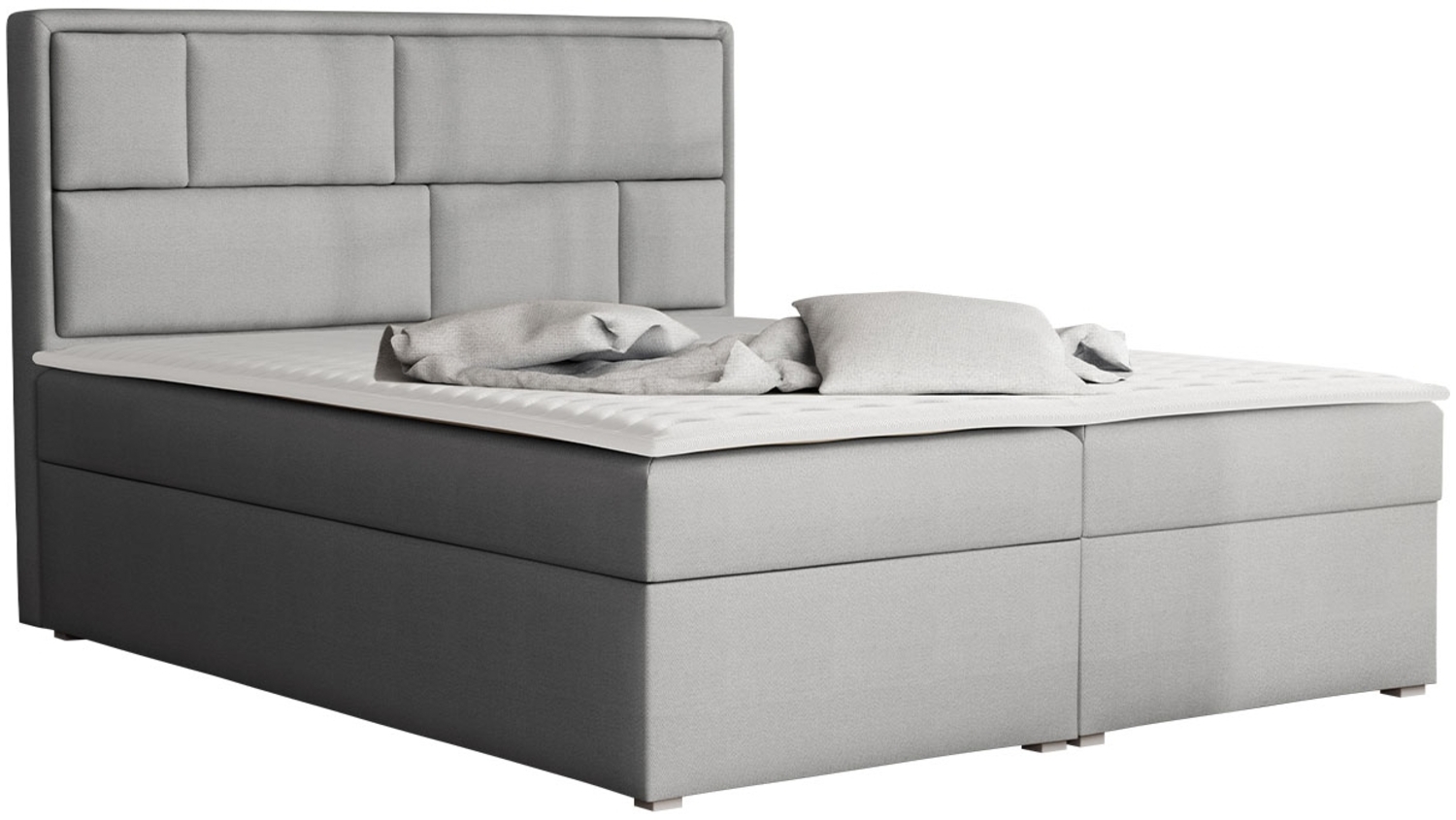 Boxspringbett Deco Box, Hellgrau, 160x200 cm Bild 1