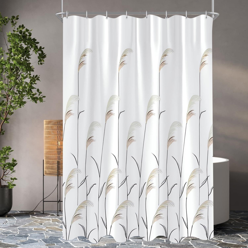 Duschvorhang 100x180cm Weizenohr Saum Antischimmel Wasserabweisend Bild 1