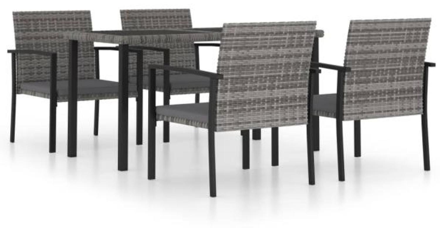 vidaXL 5-tlg. Garten-Essgruppe Poly Rattan Grau 3065713 Bild 1