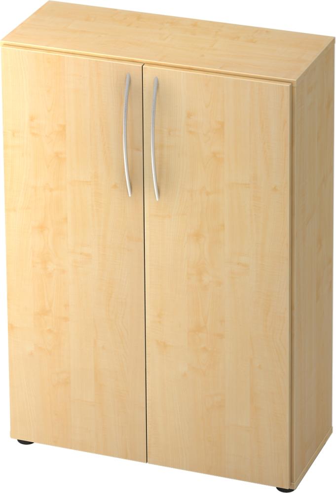 bümö Mehrzweckschrank 80cm breit, Aktenschrank o. Schuhschrank klein, Schrank mit Regal, Kommode in Ahorn aus Holz, Vorratsschrank & Haushaltsschrank mit Metallgriffen, 4550-3-3-BM Bild 1