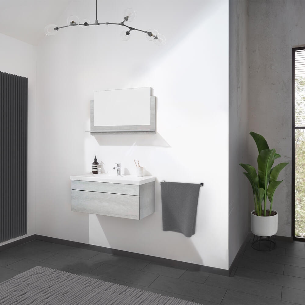 HOME DELUXE Badmöbel-Set 'WANGEROOGE BIG - M' Grau Bild 1