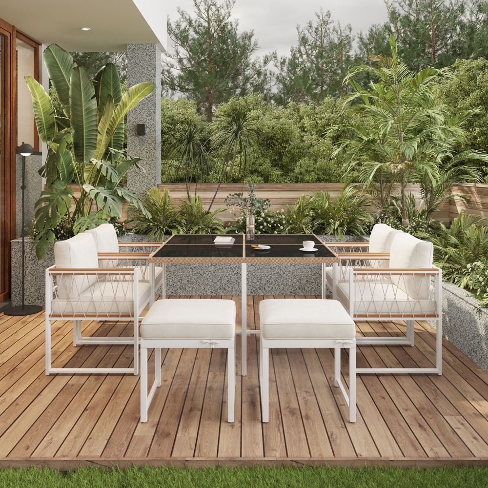 Gartenlounge-Set Ess- und Stuhlset für den Außenbereich, für 6 Personen, 7 -tlg Bild 1