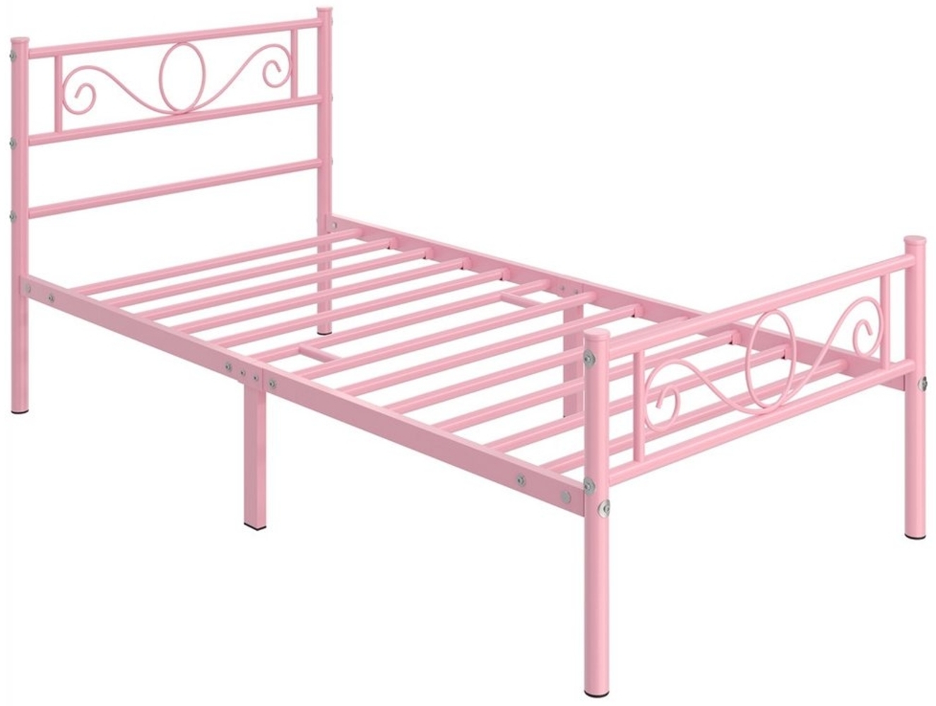 Yaheetech Bettgestell Metallbett mit Kopfteil, Einzelbett/Doppelbett Metallbettrahmen, 90-160 cm (B) Bild 1