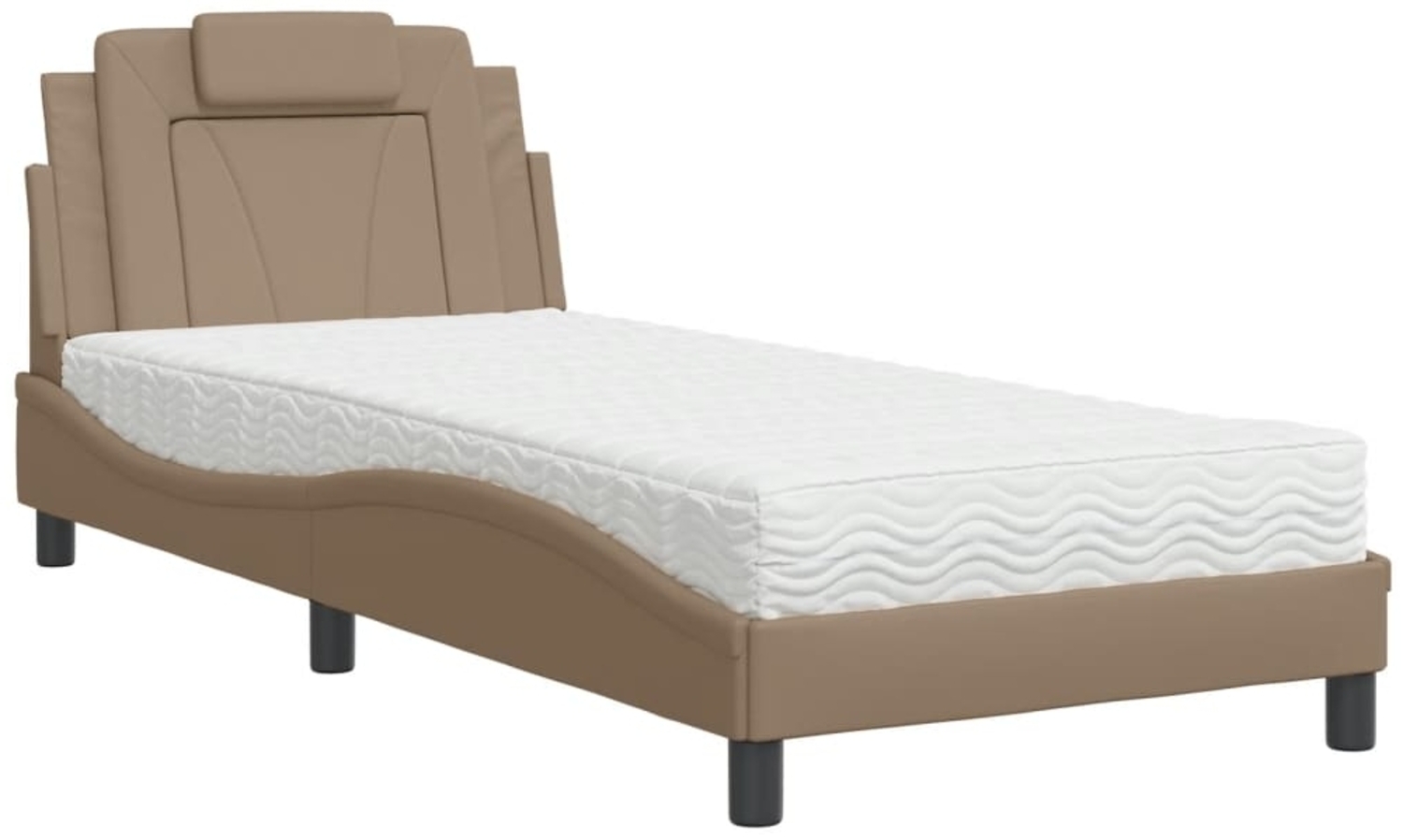 vidaXL Bett "Viana" mit Matratze Cappuccino-Braun 90x190 cm Kunstleder 3208765 Bild 1