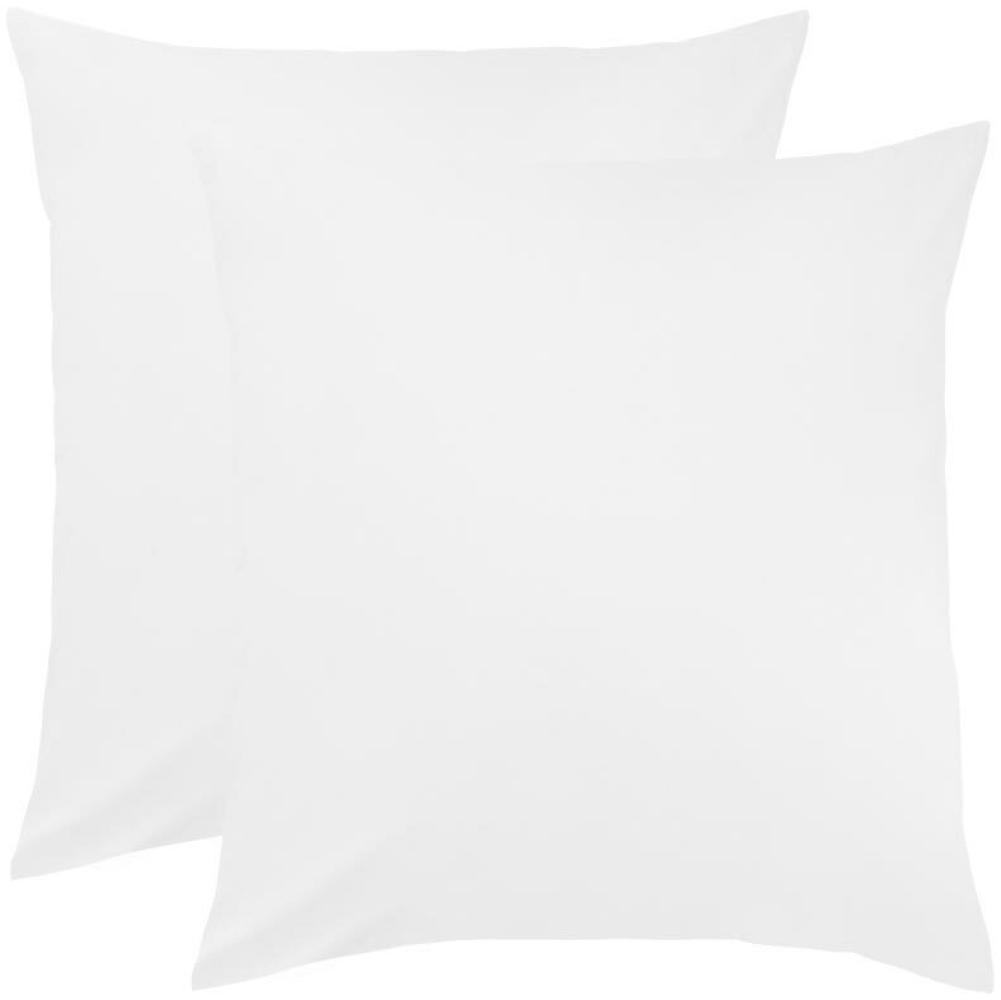 BettwarenShop Single Jersey Kissenbezug Ulm 2er Pack|80x80 cm| weiss Bild 1