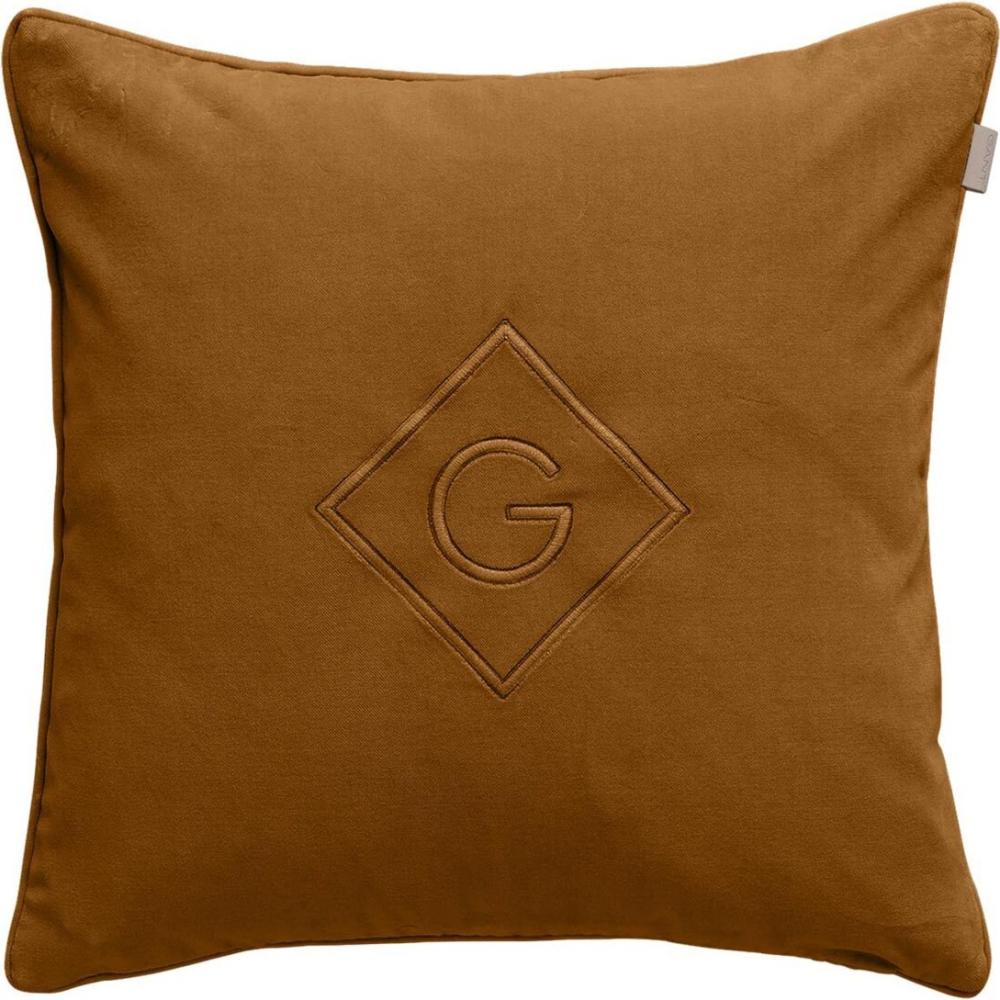 Gant Home Kissenhülle Velvet G Cushion Samt Suede Brown (50x50cm) 853080301-262 Bild 1