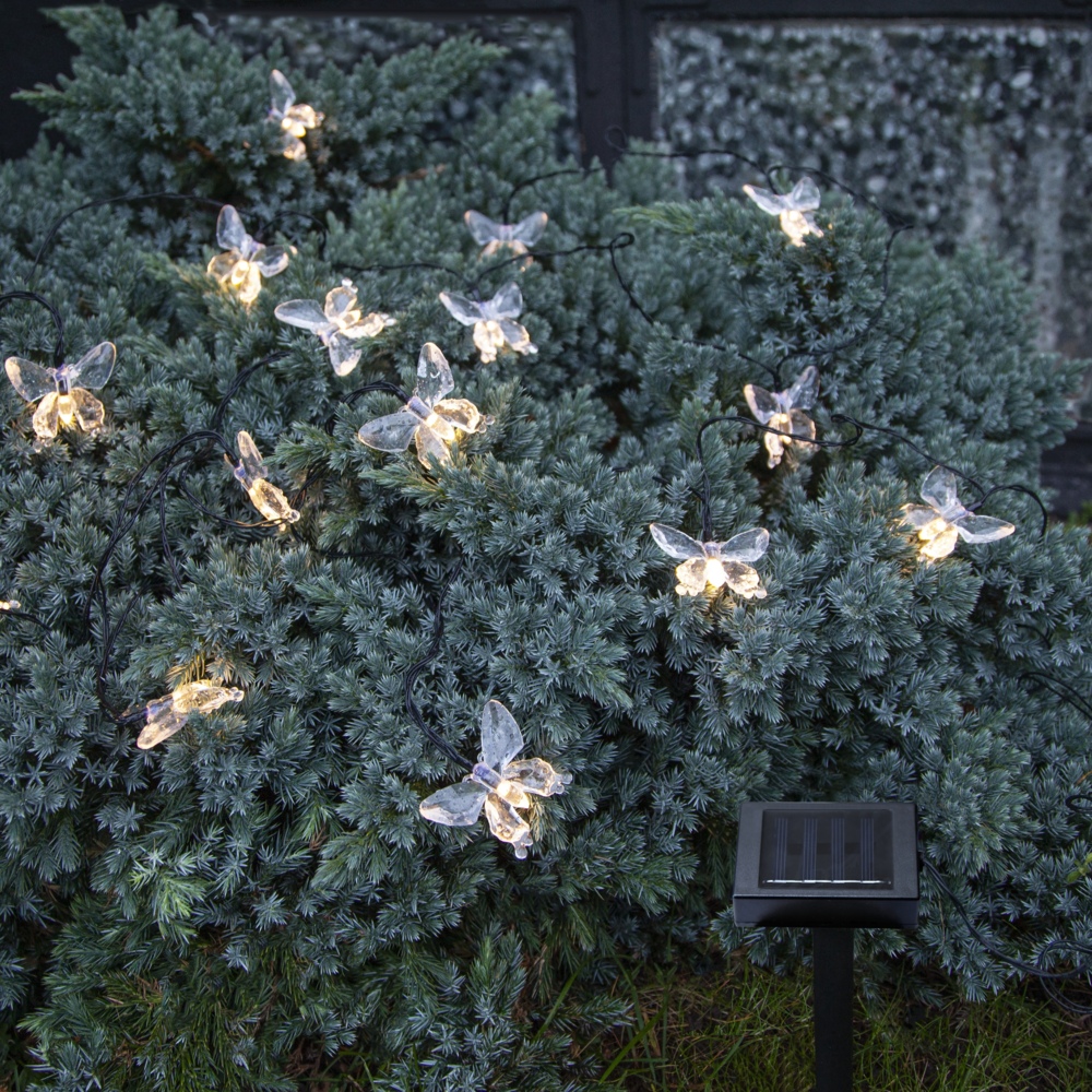LED-Solar-Lichterkette "Papillon", 15 ww LED Bild 1