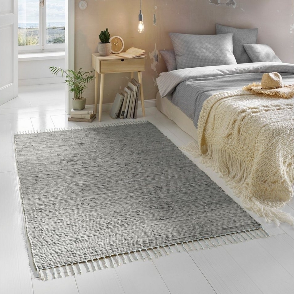 TaCa Home Teppich Flicken-Teppich 100% Baumwolle, rechteckig, Höhe: 5 mm, Wohnzimmer Esszimmer Küche Flur Läufer 090x160cm Bild 1