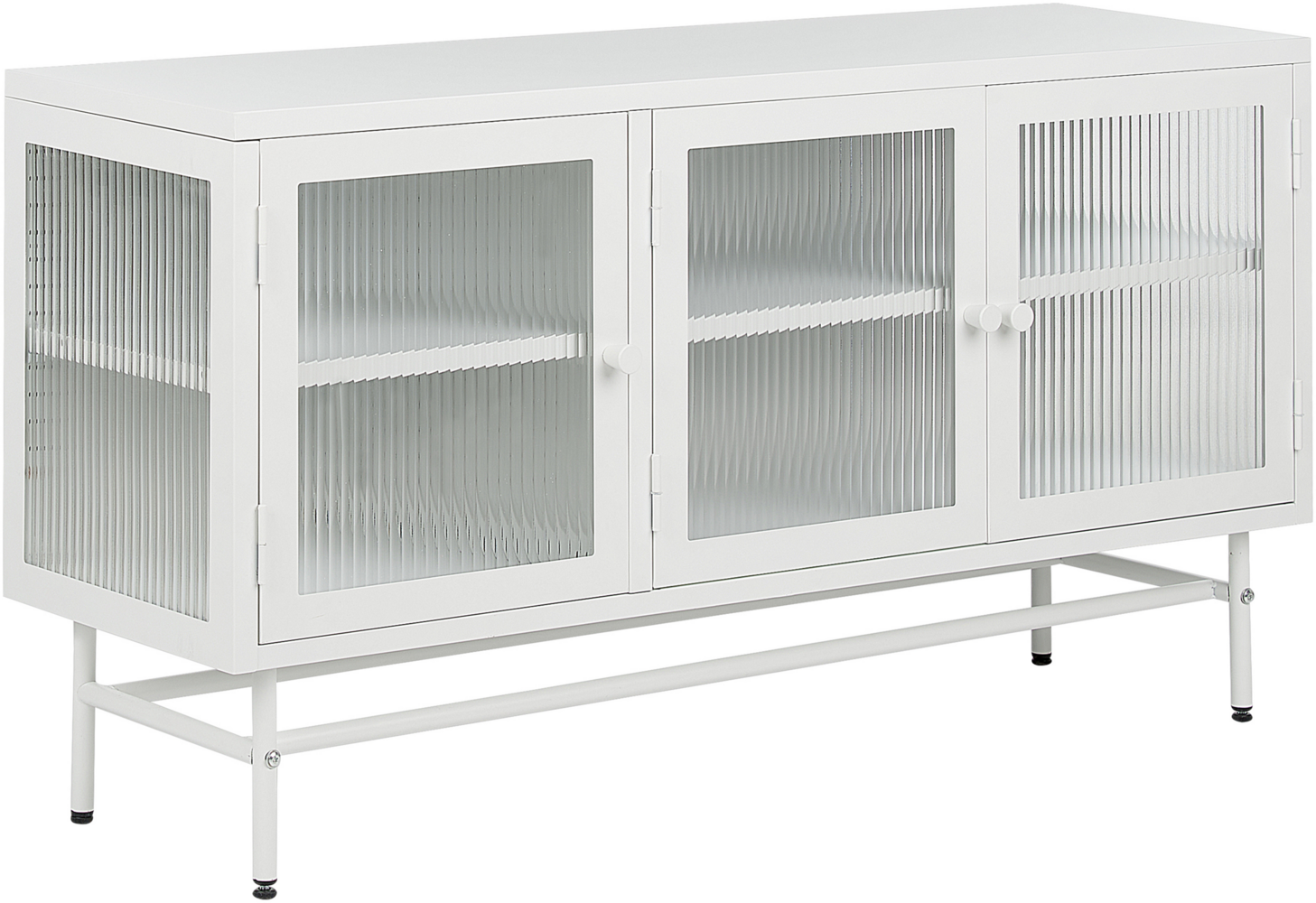 Vitrine DEVON Metall 115 cm 35 cm Weiß Bild 1