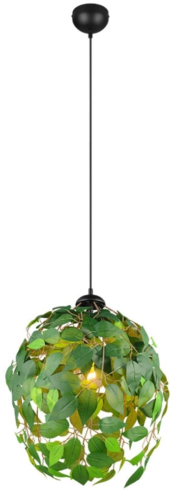 Hängeleuchte, Höhe anpassbar, Blätter-Design, grün, H 150 cm Bild 1