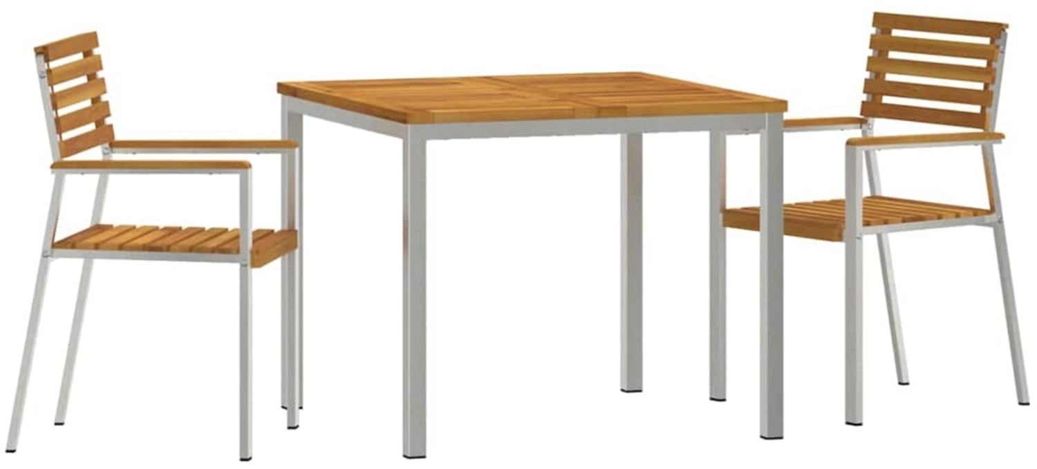 vidaXL Garten-Ess-Set 3 pcs Braun Massives Akazienholz 3334773 Bild 1