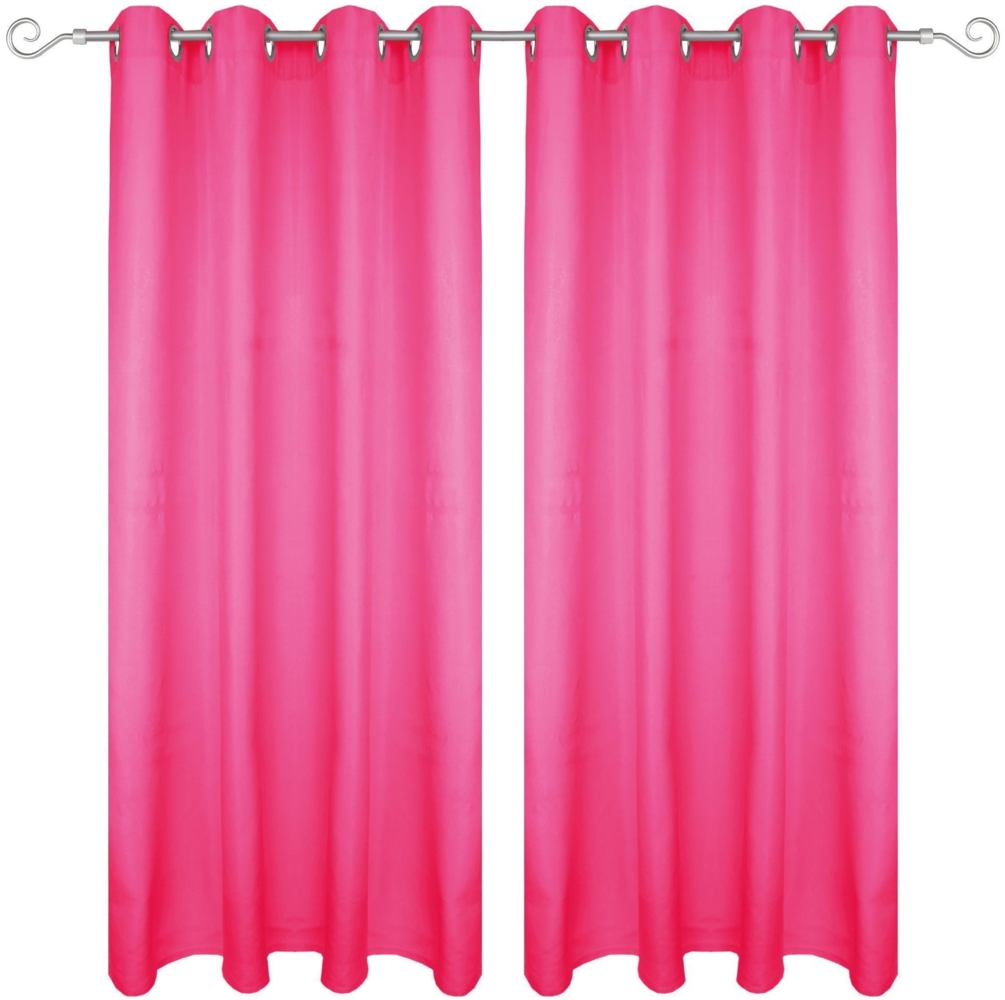 Gardine mit Ösen 140x245 cm ( Breite x Länge ) in Pink, blickdichter Vorhang, Ösenvorhang in vielen Variationen Bild 1