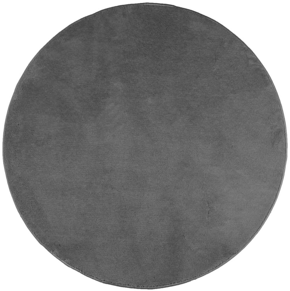 vidaXL Teppich OVIEDO Kurzflor Anthrazit Ø 200 cm 375481 Bild 1