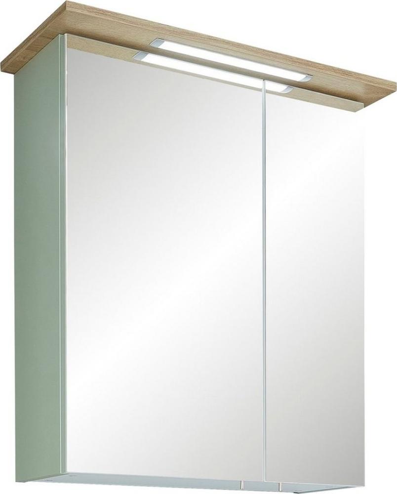 Saphir Spiegelschrank Quickset 963 Badschrank, 2 Spiegeltüren, 2 Einlegeböden, 60 cm breit inkl. LED-Beleuchtung, Türdämpfer, Schalter-/Steckdosenkombination Bild 1