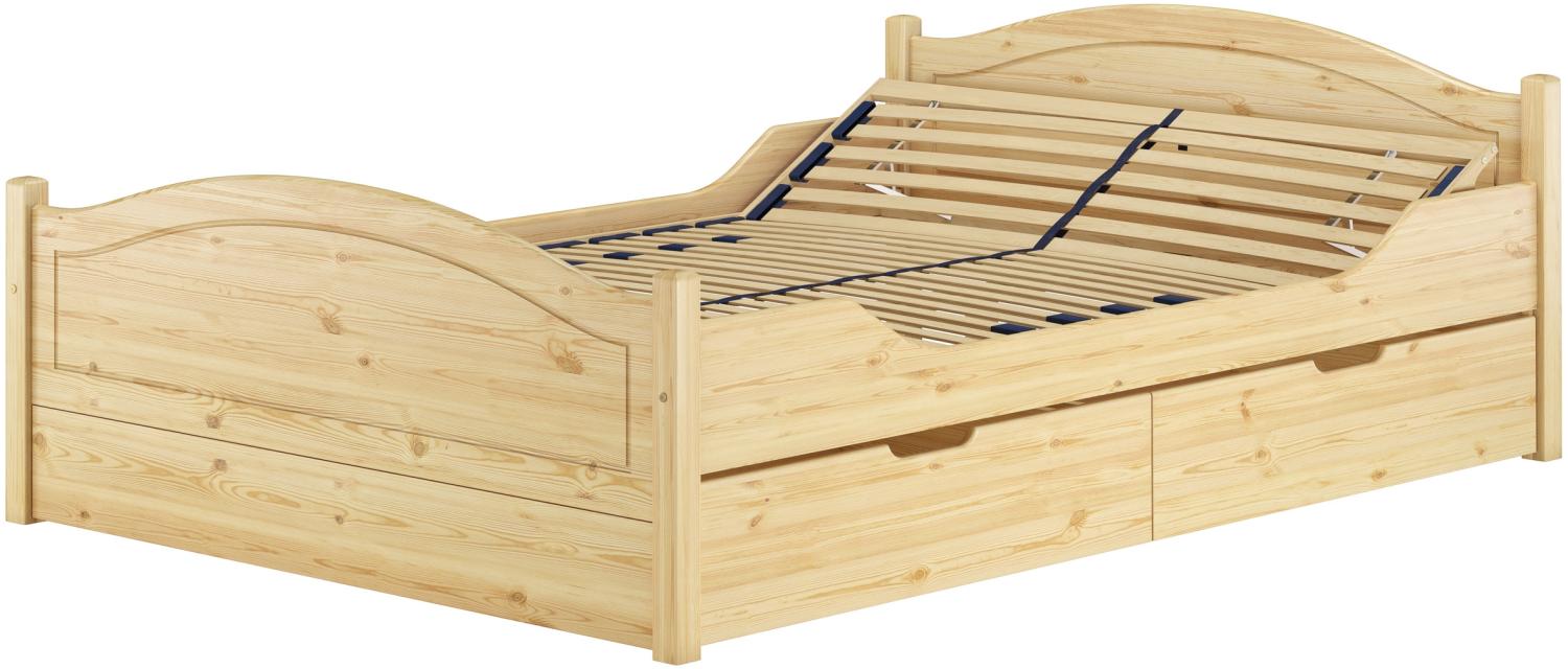 Doppelbett Massivholz 140x200 Komplettset Bett mit Staukasten V-60.33-14Federholzrahmen inkl. Bild 1