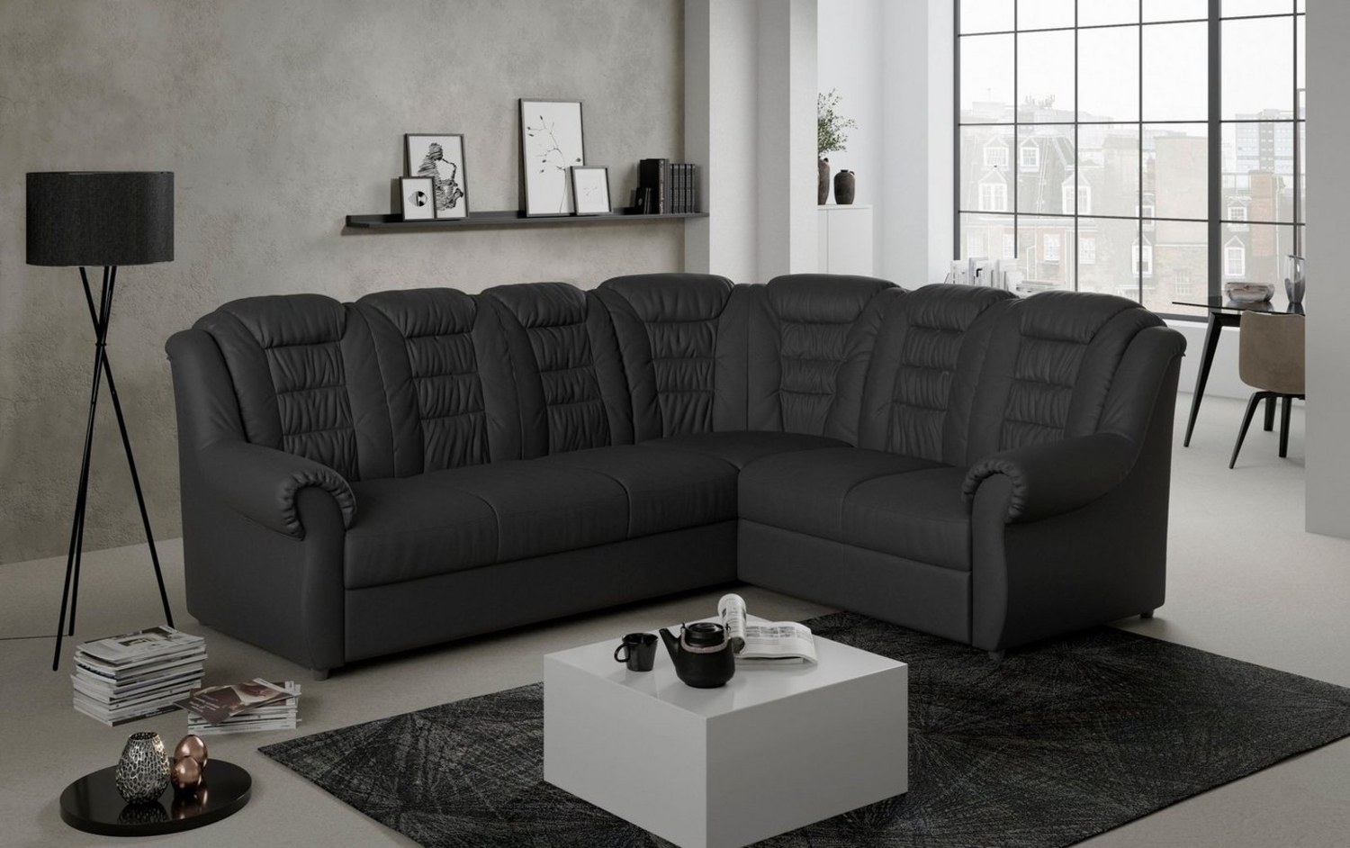 Home affaire Ecksofa Boston L-Form, mit hoher Rückenlehne, optional mit Bettfunktion und Stauraum Bild 1