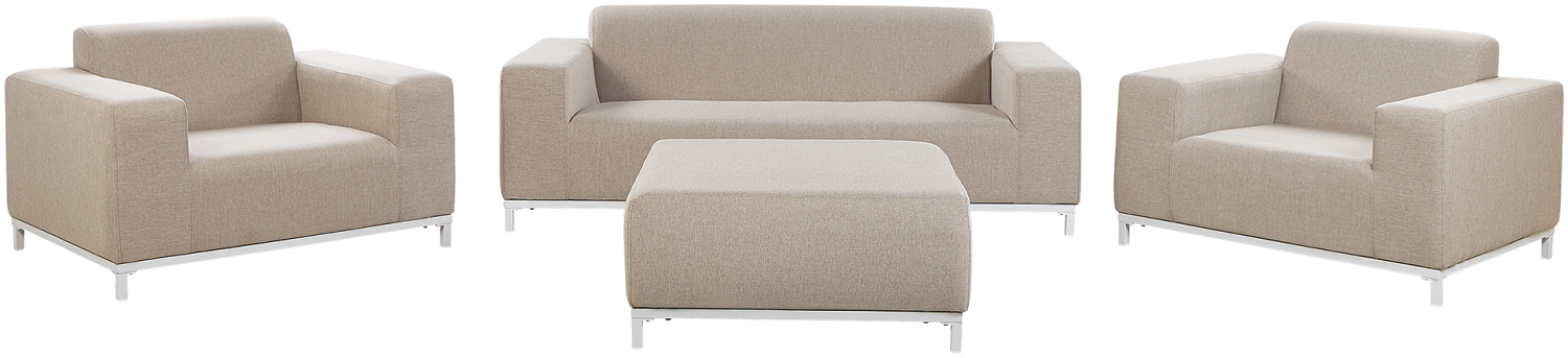 Lounge Set ROVIGO Polyester Beige Bild 1