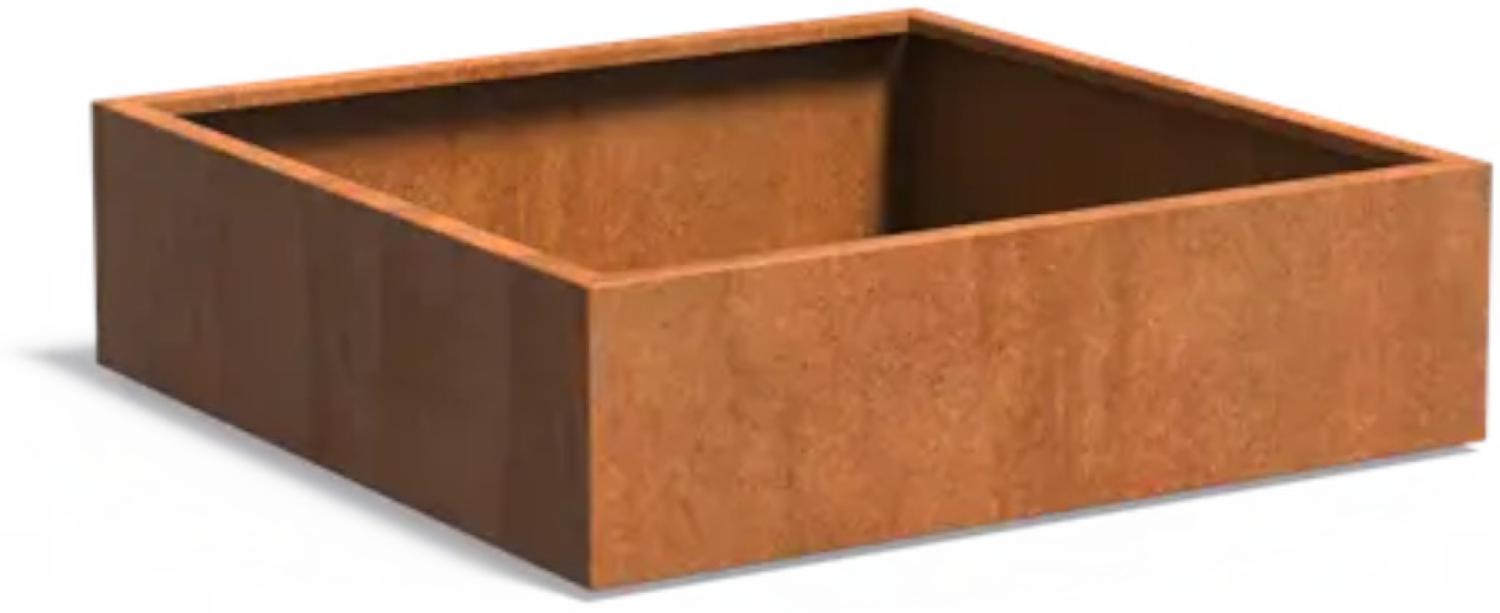 Adezz Pflanzgefäß Carrez Standard Quadrat aus Corten-Stahl Pflanzkübel Größe 140x140x40 cm Bild 1