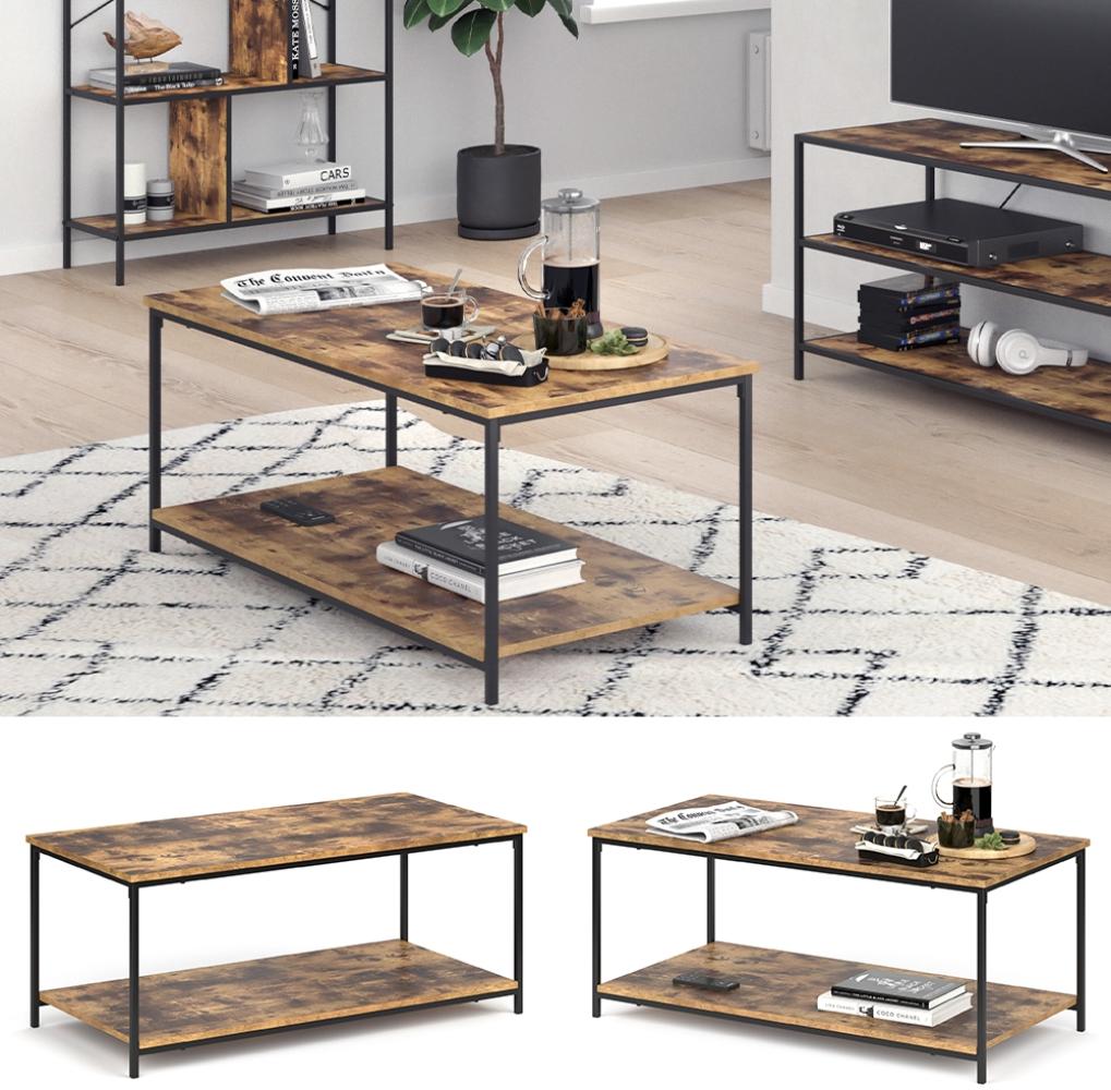 VICCO Couchtisch FYRK Wohnzimmertisch Beistelltisch Kaffeetisch Retro mit Ablage Bild 1
