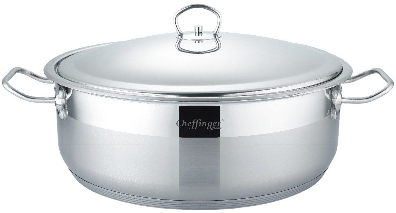 XXL Kochtopf Topf Ø36 Edelstahl mit Deckel 12L Induktion Cheffinger SS0036-SH Bild 1