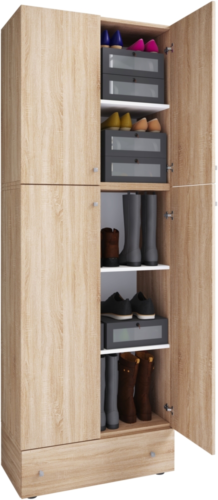 VCM Schuhschrank Lona 917769 Sonoma-Eiche H. 200 x B. 70 x T. 39 cm Bild 1