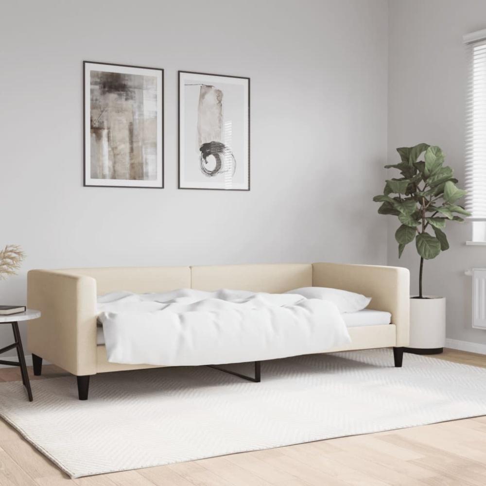 vidaXL Tagesbett Creme 90x200 cm Stoff 353987 Bild 1