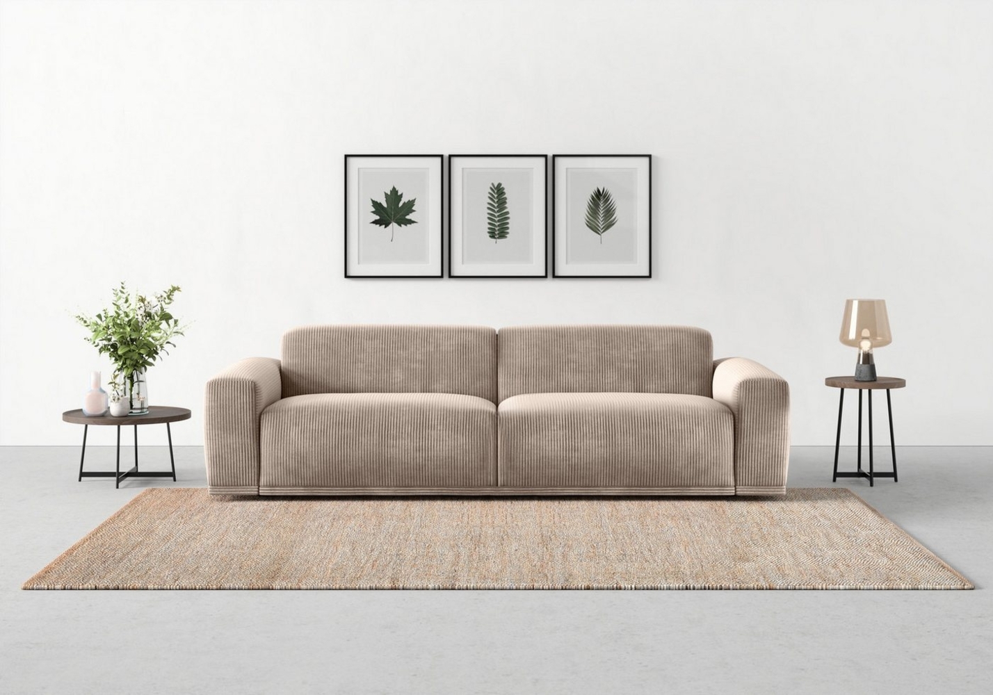 TRENDMANUFAKTUR Big-Sofa Braga, mit hochwertigem Kaltschaum, Megasofa, in Cord erhältlich, modernes Big-Sofa, Couch mit hohem Sitzkomfort, 254/72/107 cm (B/H/T) Bild 1