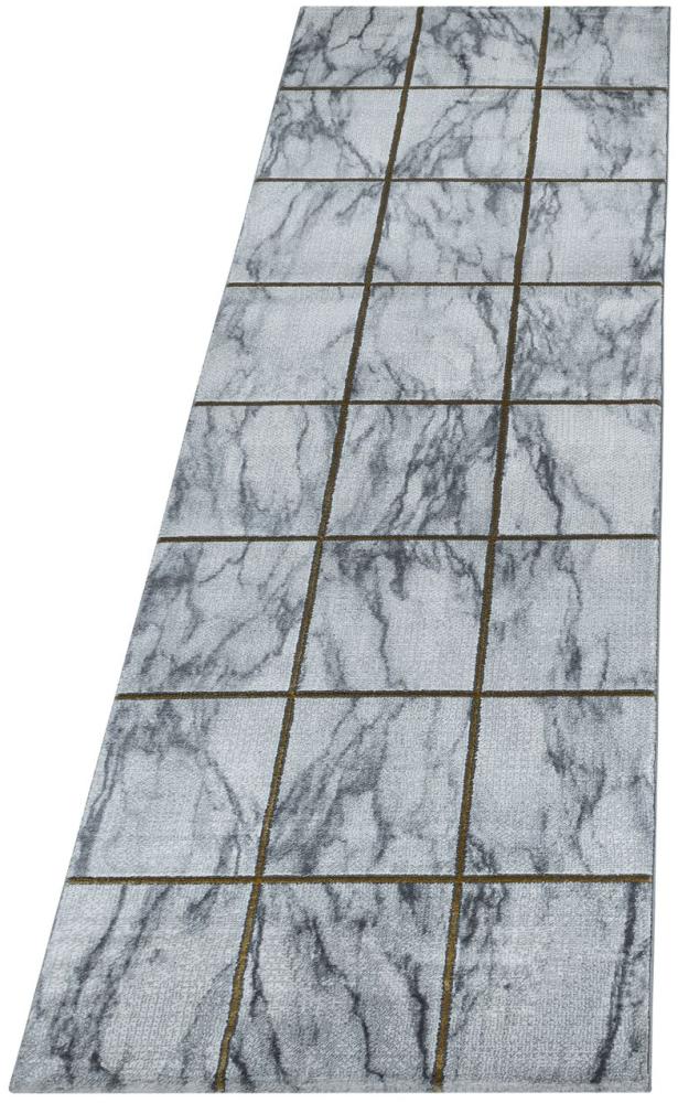 Kurzflor Teppich Nauro Läufer - 80x250 cm - Goldfarbe Bild 1