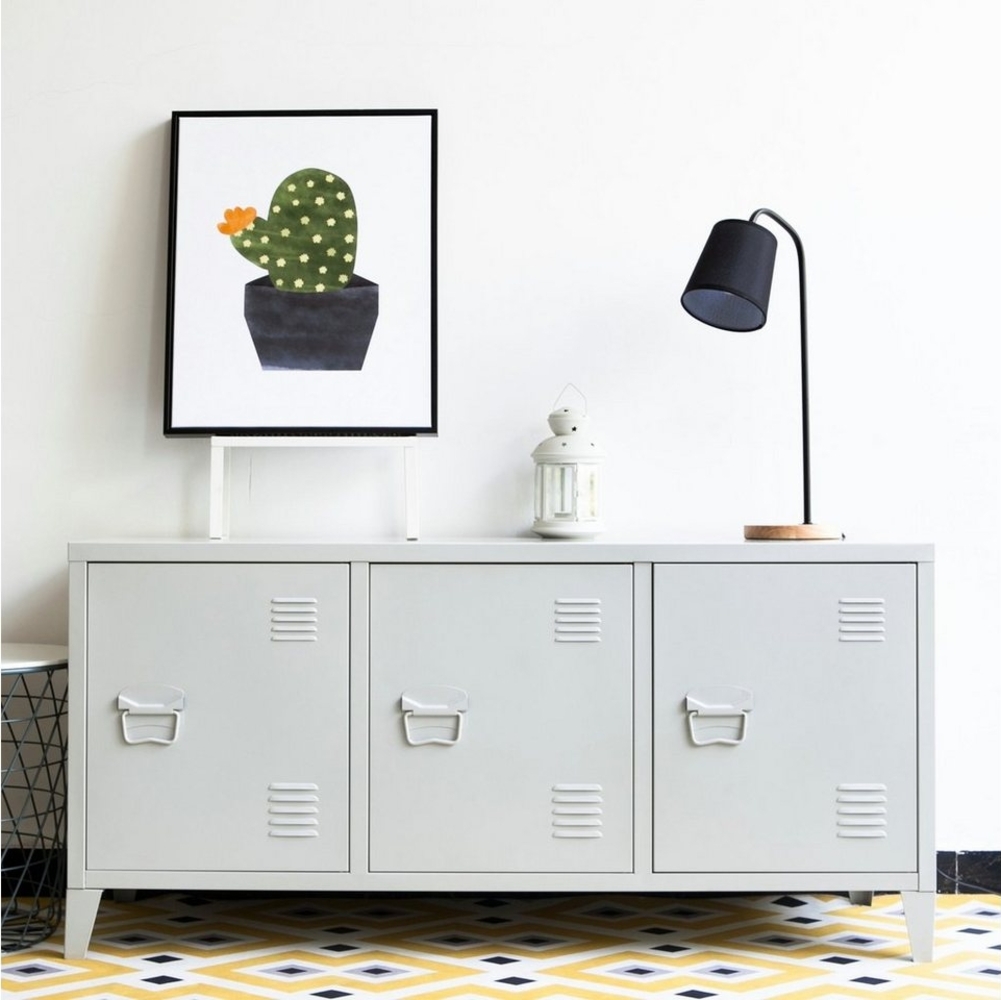 en. casa Lowboard, »Kotka« Fernsehschrank mit drei Schranktüren 58 x 113 x 40 cm Weiß Bild 1