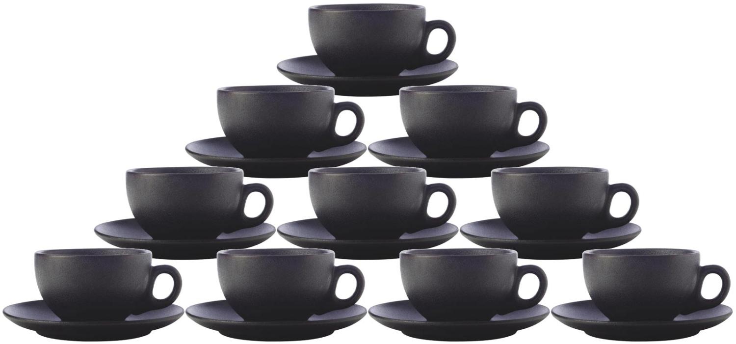 Maxwell & Williams Caviar Black Kaffeetasse mit Untertasse 250 ml 10er Set Bild 1