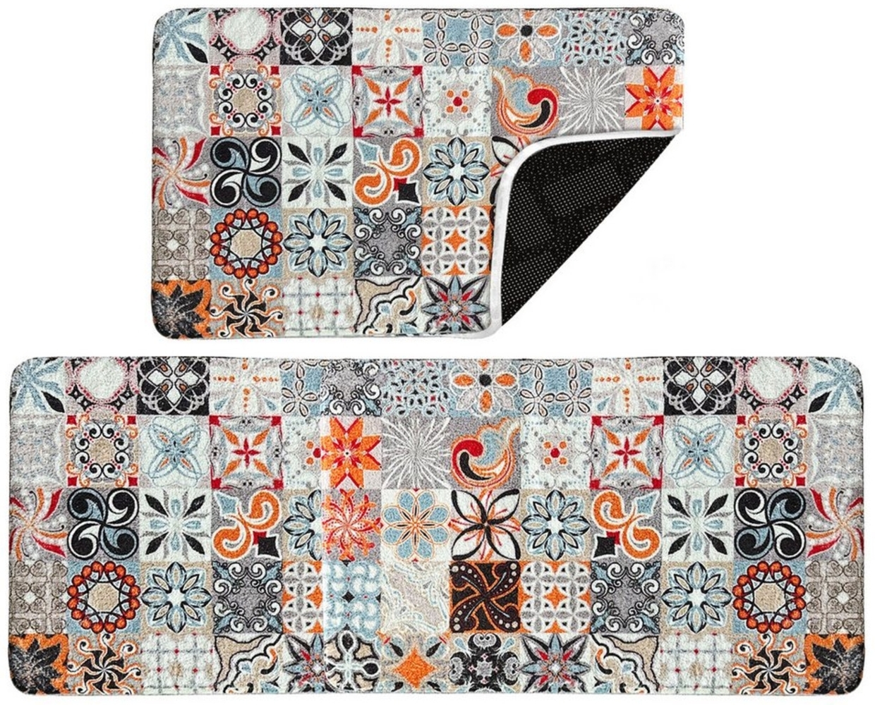 HOMELUX Badematte Badematte Badvorleger Badteppich Duschvorleger Set, Rutschfester Gummi, Lichtecht, Schallschluckend, Ruschsicher, Polyester, Größe: 50x160cm+50x80cm Bild 1