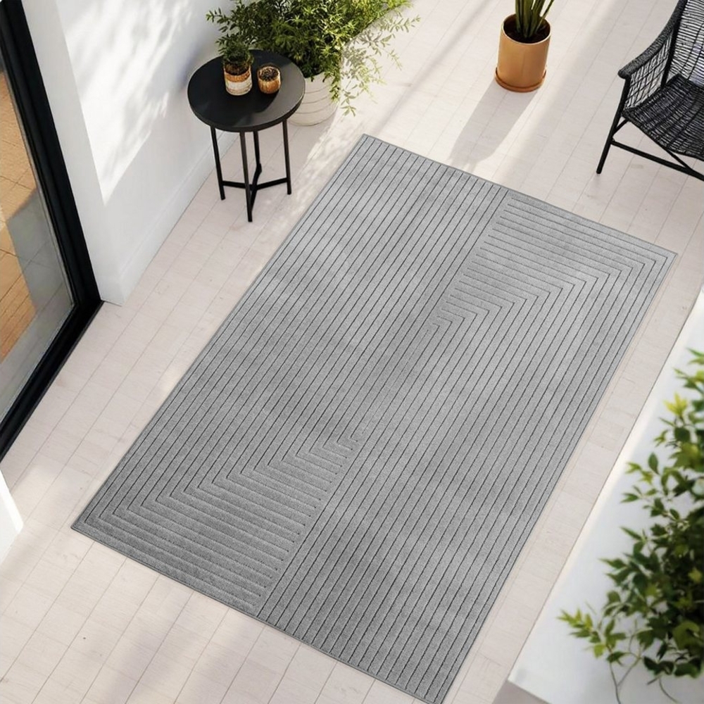 Teppium Teppich Skandinavischer 3D-Teppich, Rechteckig, Höhe: 5 mm, Indoor Outdoor Teppich Wetterfest 3D Optik Wohnzimmer Küchen Terrasse Bild 1