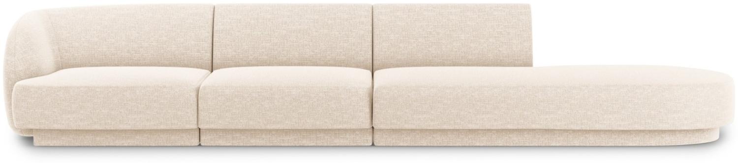 Micadoni 4-Sitzer Rechts Sofa Miley | Bezug Light Beige | Beinfarbe Black Plastic Bild 1