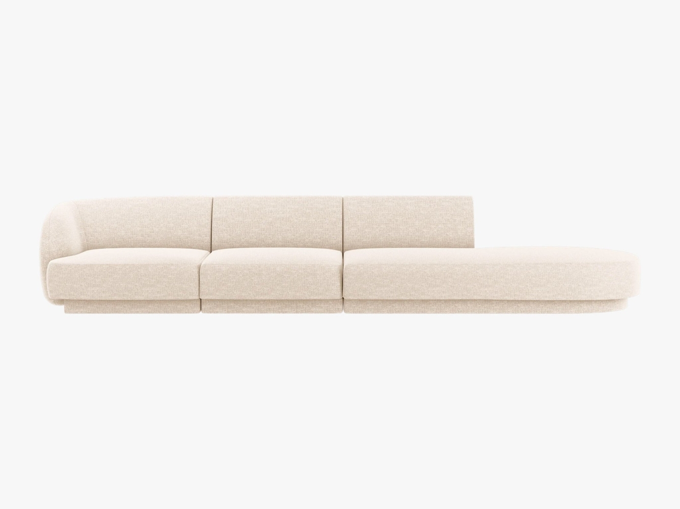Micadoni Sofa Miley 4-Sitzer Rechts Chenille Haga Helles Beige Bild 1