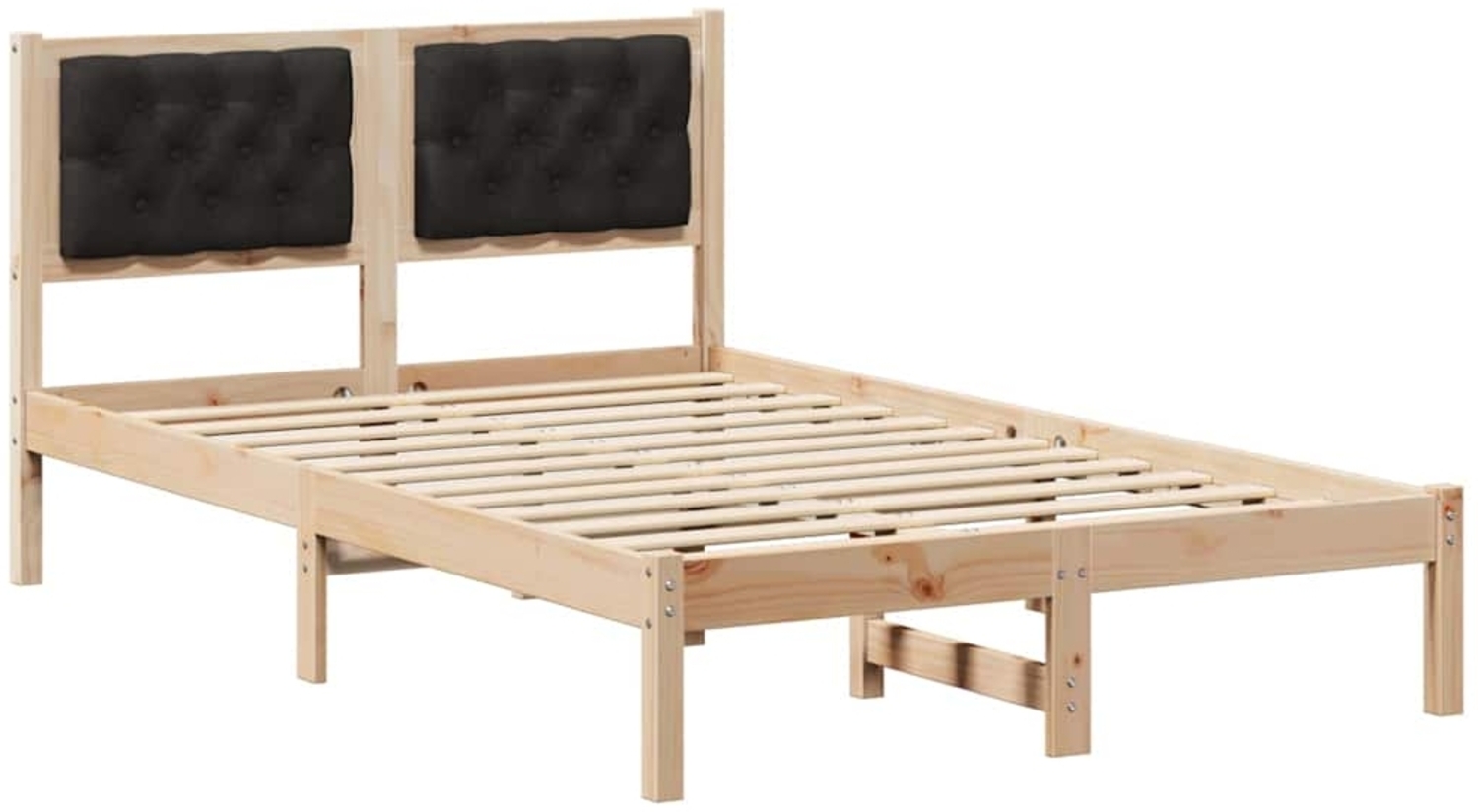 vidaXL Bettrahmen Schwarz 120 x 190 cm Massives Kiefernholz 878206 Bild 1