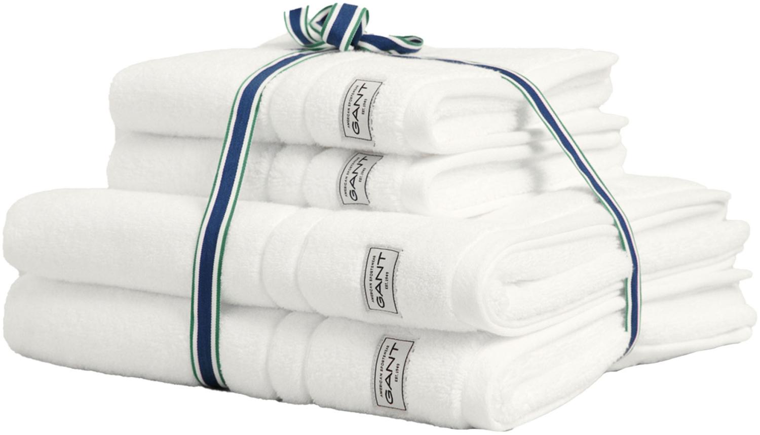 GANT Handtuch/Duschtuch-Set, 4-teilig - PREMIUM TOWEL, Frottee, 50x70 und 70x140 Weiß Set Bild 1