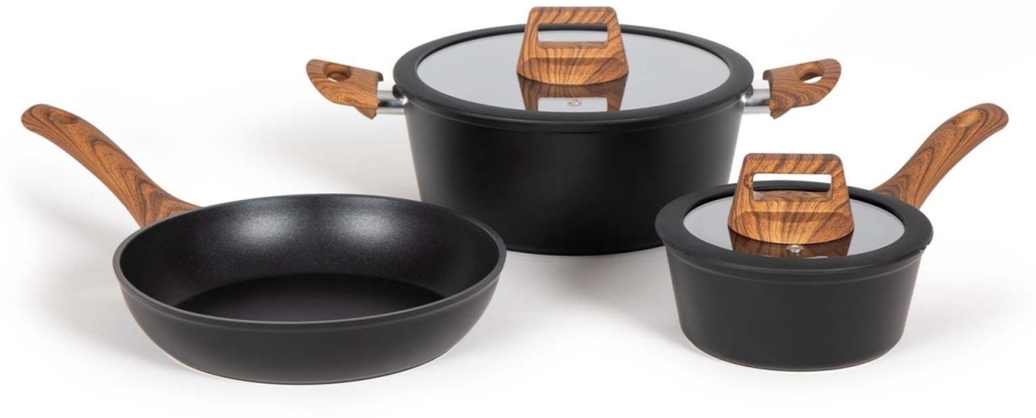 Livoo 5-tlg. Kochgeschirr-Set Aluminium Schwarz 443556 Bild 1