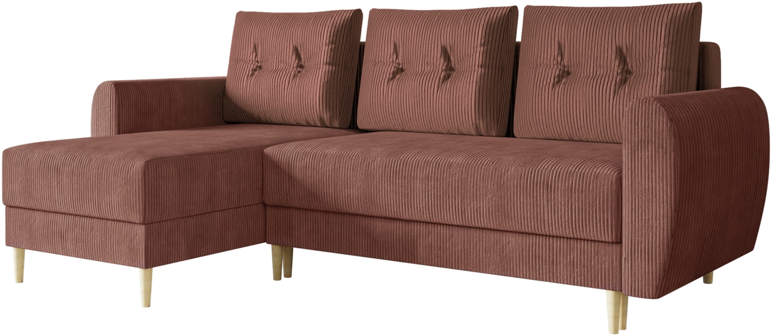 Ecksofa Jazon L Cord mit Bettkasten und Schlaffunktion (Farbe: Poso 29) Bild 1