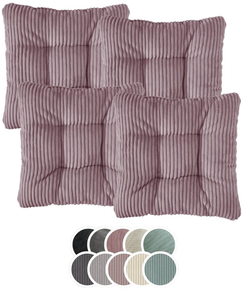 XDREAM Stuhlkissen Sitzkissen Set (2er & 4er) für Stühle und Bänke, robuste Polsterauflage für indoor und outdoor, 38x38x6 cm Bild 1