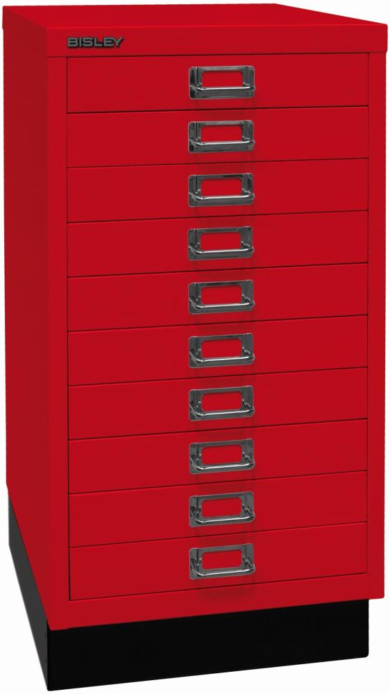 Bisley MultiDrawer™, 29er Serie mit Sockel, DIN A3, 10 Schubladen, Farbe kardinalrot Bild 1