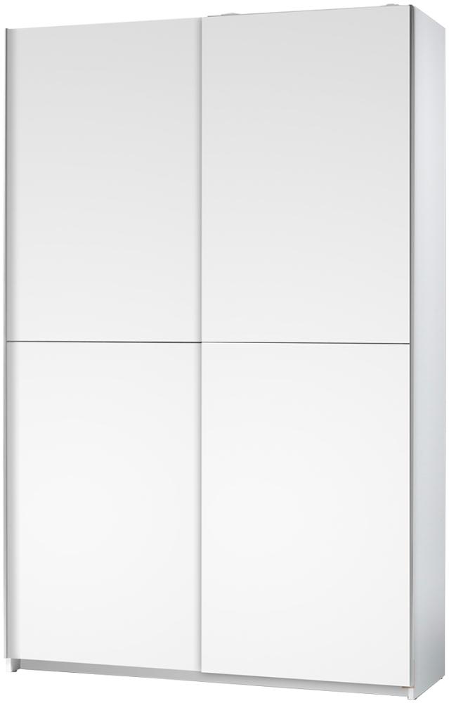 Schwebetürenschrank >Fred< in Weiß - 125x195.5x38cm (BxHxT) Bild 1