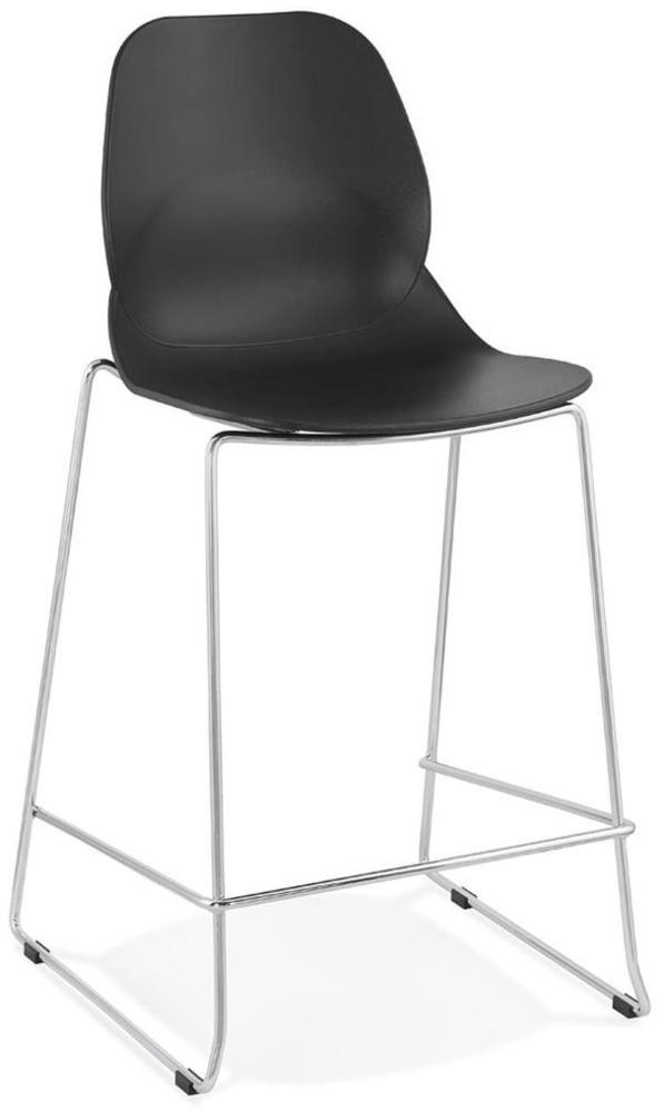 Kadima Design Thekenstuhl Kunststoff-Metall | 44 cm Sitzbreite | Indoor-Outdoor Stapelbar | Chrom-Schwarz Bild 1