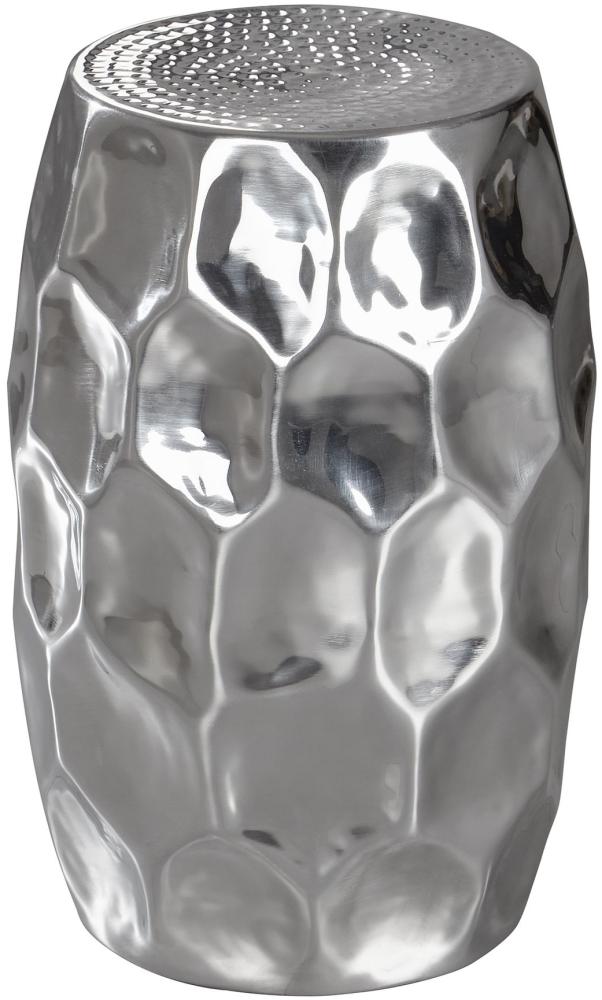 Wohnling Beistelltisch YADA 30 x 47 x 30 cm Aluminium Dekotisch orientalisch rund, silber Bild 1