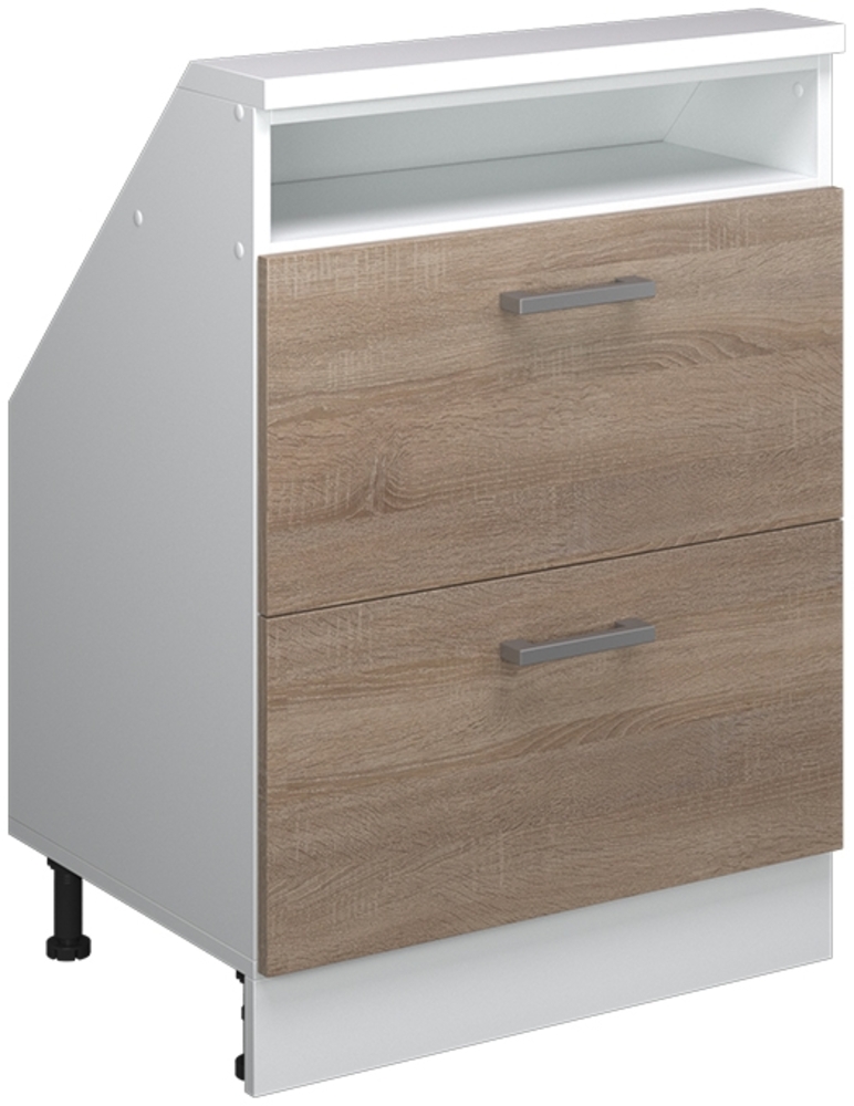 Küchenschrank für Dachschrägen R-Line Sonoma 60 cm mit 2 Schubladen Vicco Bild 1