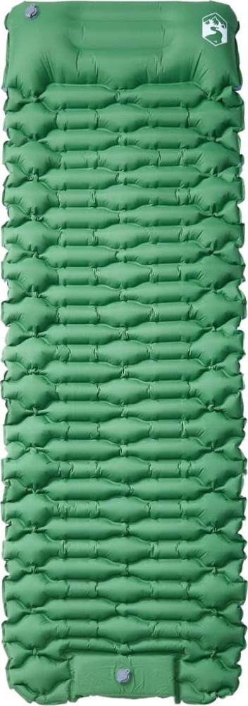 vidaXL Isomatte mit Integriertem Kissen Selbstaufblasend Grün, 193 x 66 x 6 cm Bild 1
