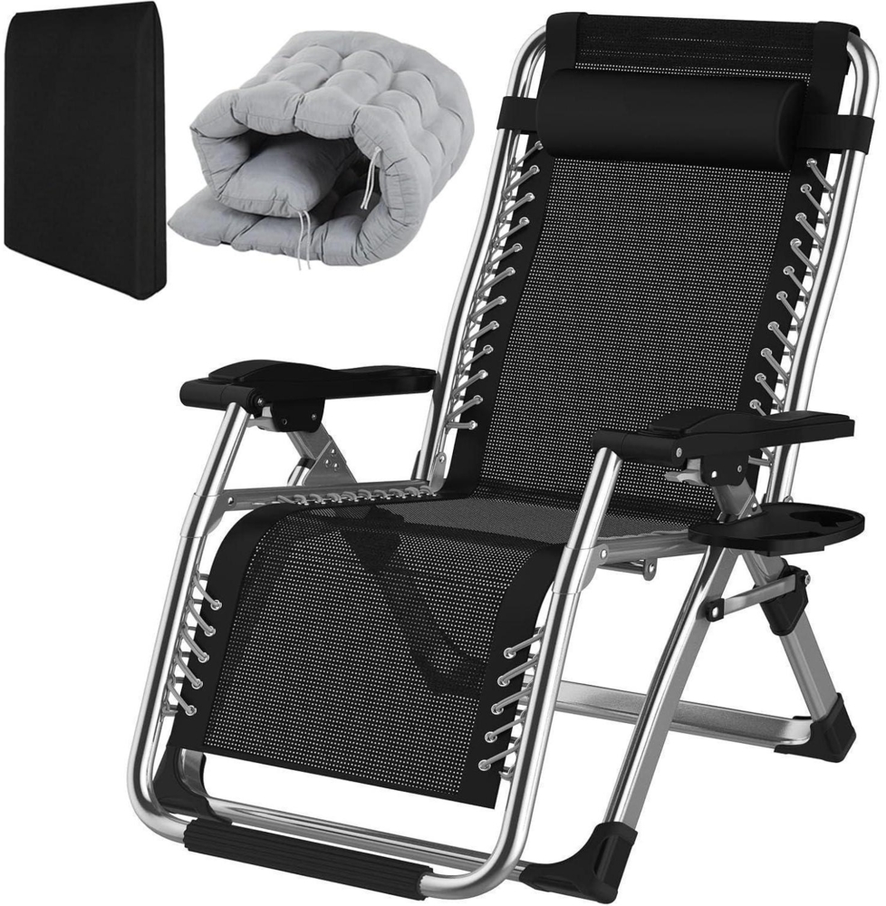 Fiutazge Sonnenliege 72cm breit klappbar Strandliege Gartenliege Graue Bild 1