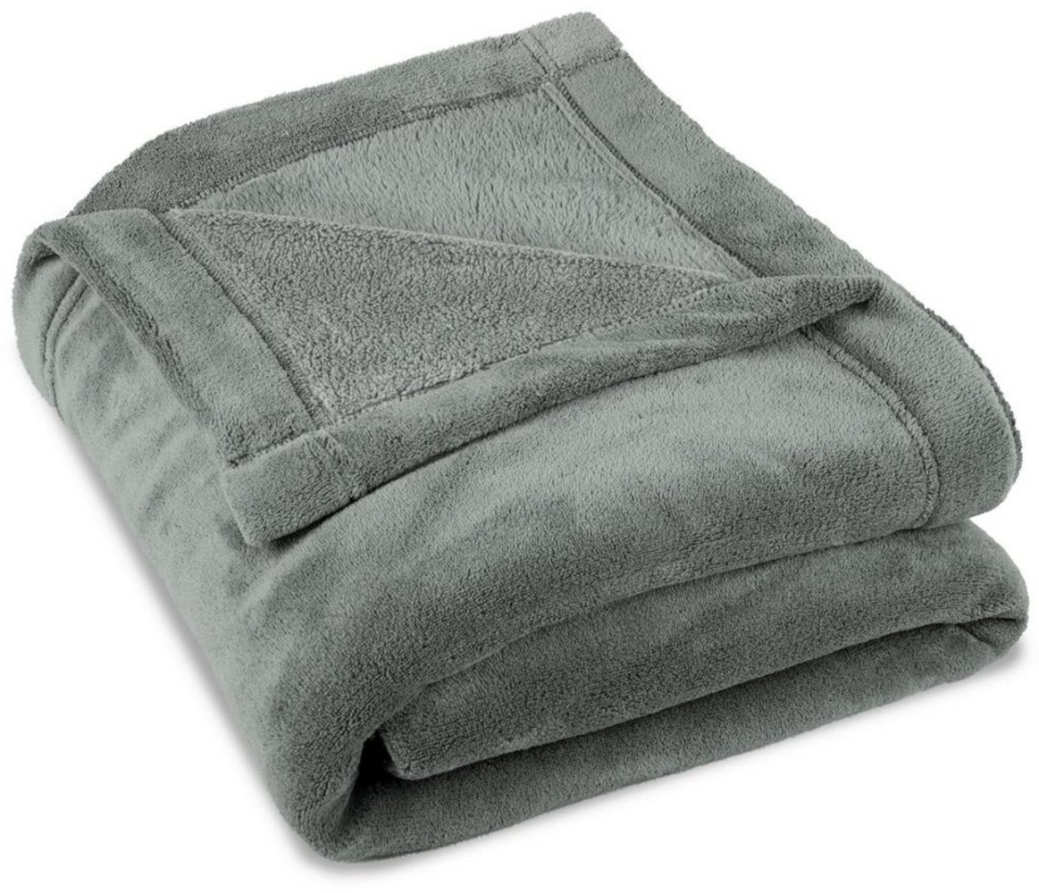 CelinaTex Flauschige Kuscheldecke 150x200 cm Silber grau Decke Sofa warm Wohndecke weich Mikrofaser Fleece Oeko-TEX Montreal Bild 1